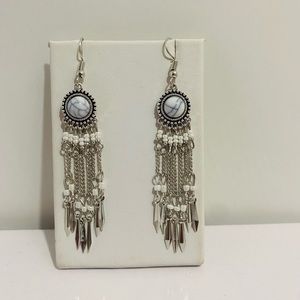 White Chadelier earrings made by EvileyebyMaria